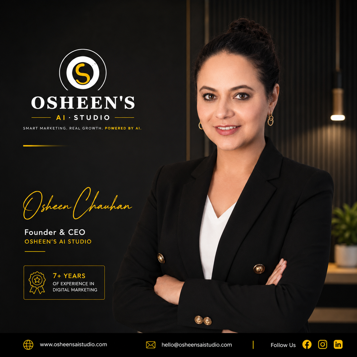 Osheen Chauhan CEO and founder of OSHEEN'S AI STUDIO